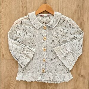 Johnny Was White Eyelet Blouse